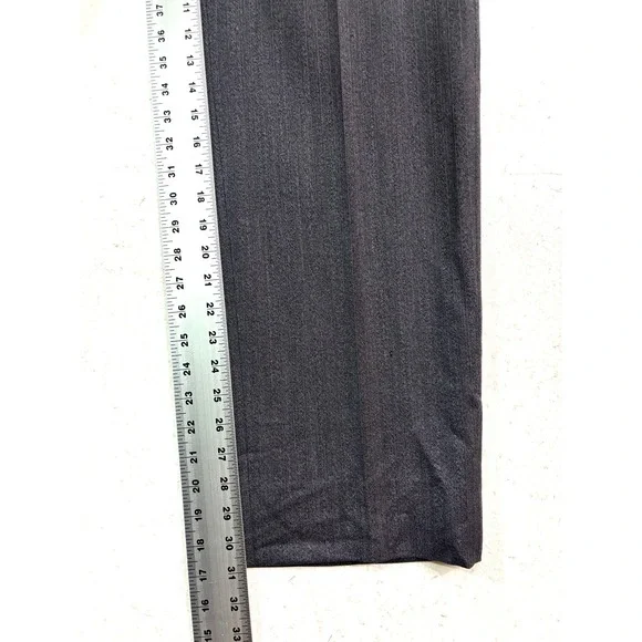 vtg Versace Italy 52 US 36x31 Charcoal Herringbone Stripe Dress Suit Pants Wool